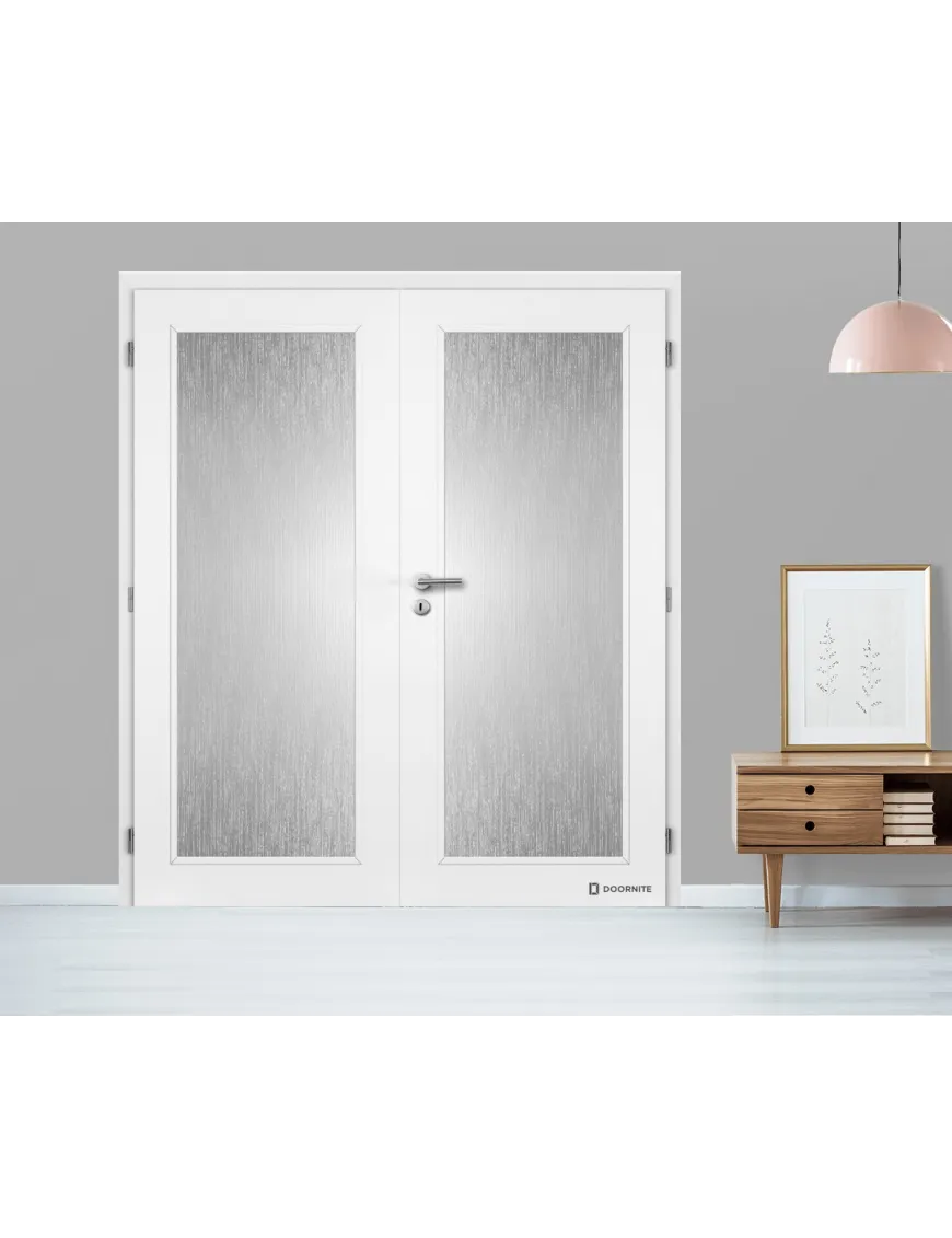 Dvojkrídlové biele dvere DOORNITE - SKLO 4/5