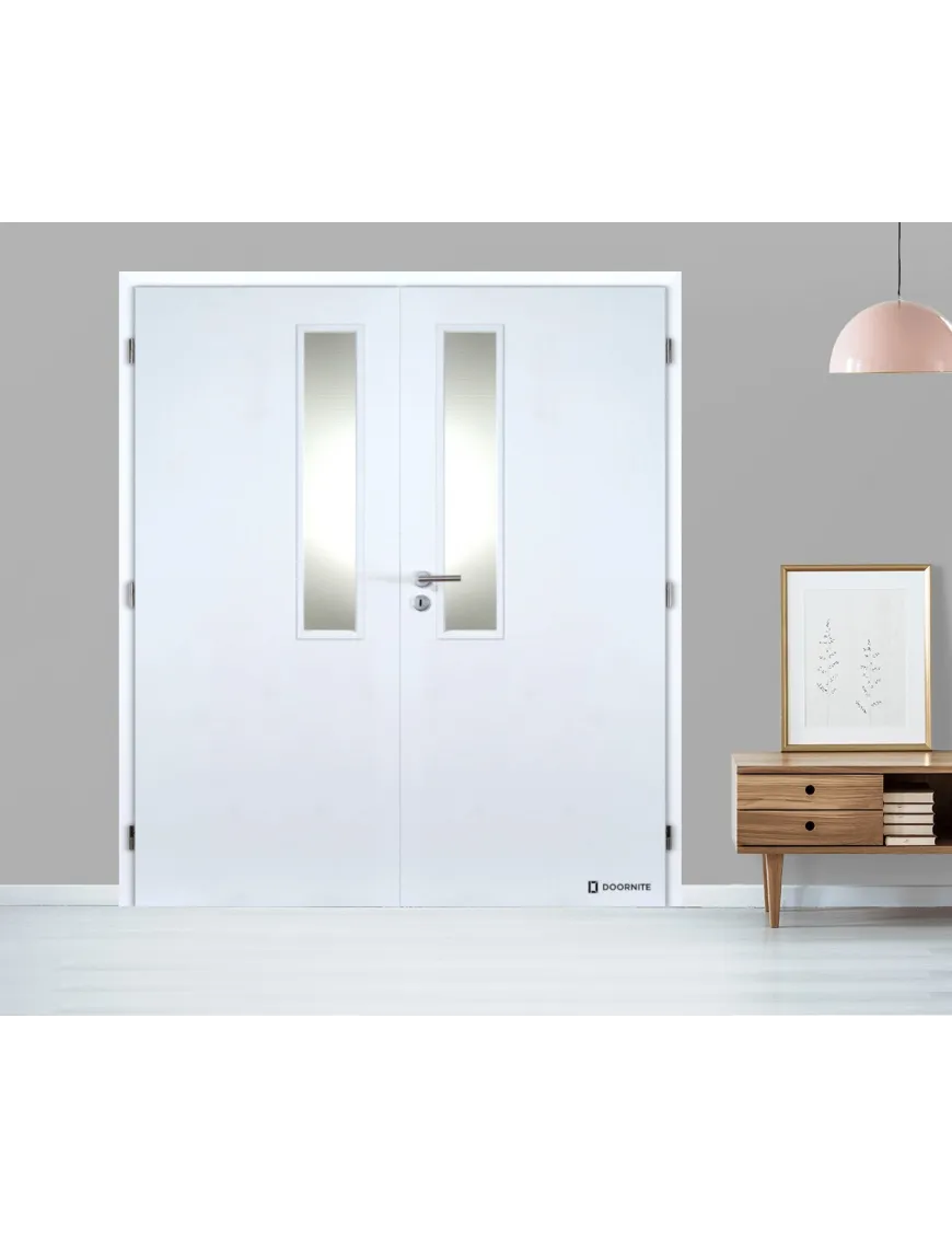 Dvojkrídlové biele dvere DOORNITE - VERTIKUS