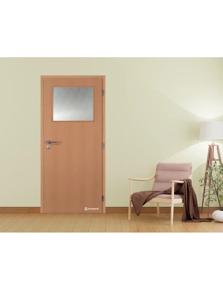 Jednokrídlové fóliované dvere DOORNITE - SKLO 1/3