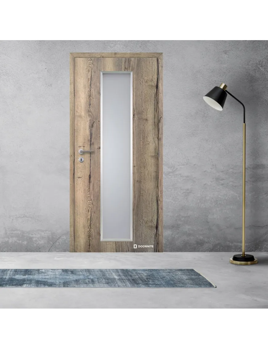 Jednokrídlové laminátové dvere  hliníkovími lištami DOORNITE - ALU LINEA