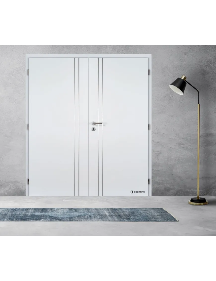 Dvojkrídlové laminátové dvere  hliníkovími lištami DOORNITE - ALU II