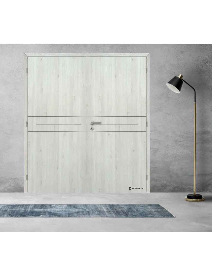 Dvojkrídlové laminátové dvere  hliníkovími lištami DOORNITE - ALU III
