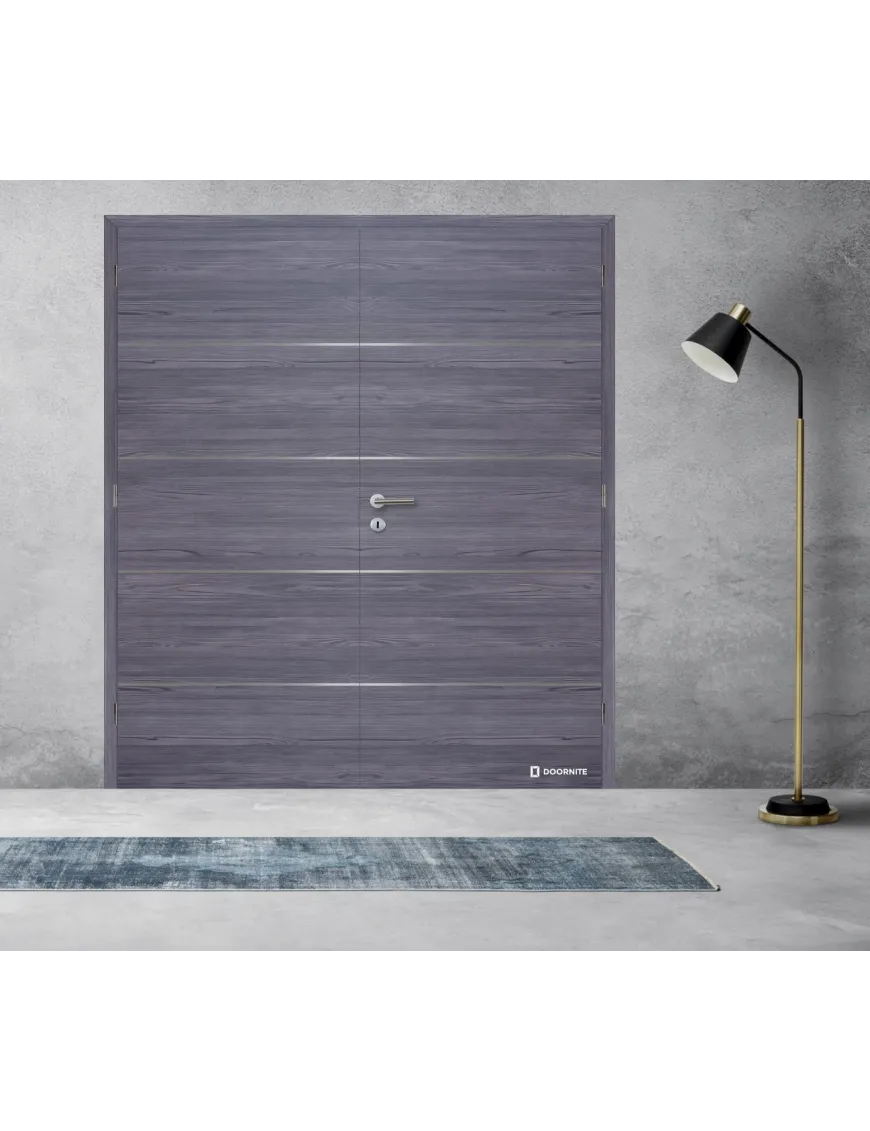 Dvojkrídlové laminátové dvere  hliníkovími lištami DOORNITE - ALU IV