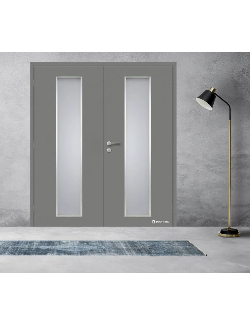 Dvojkrídlové laminátové dvere  hliníkovími lištami DOORNITE - ALU LINEA
