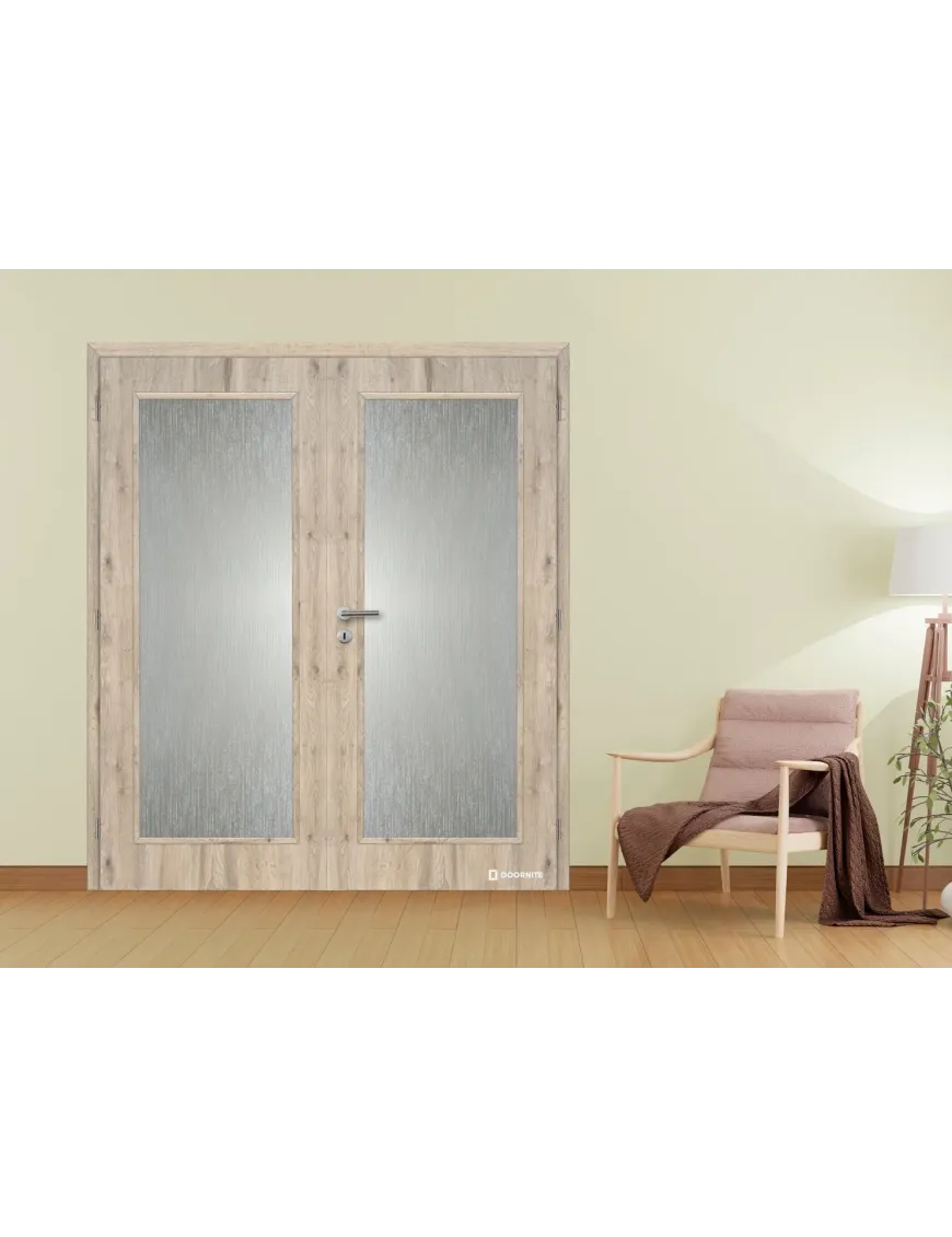 Dvojkrídlové fóliované dvere DOORNITE SKLO 4/5 - Fólia Dub hudson