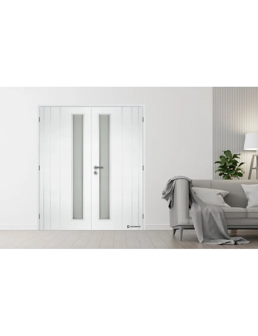 Dvojkrídlové biele dvere DOORNITE - BORDEAUX VERTIKA