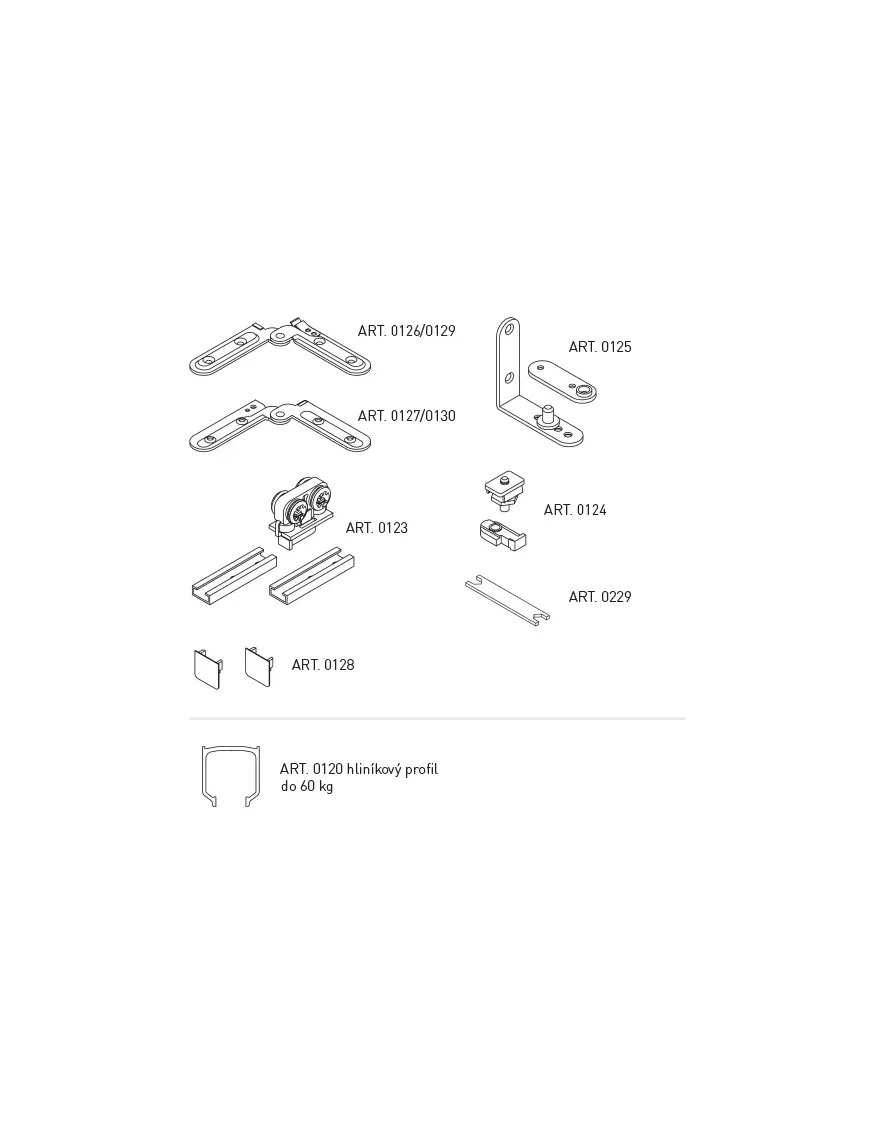 Kovanie na skladacie dvere SISCO SISTEM - FOLDING DOOR (SERIE 100)