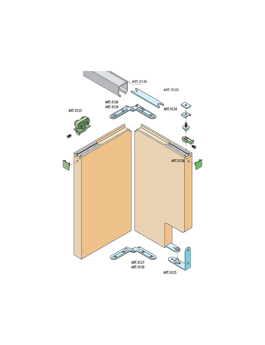 Kovanie na skladacie dvere SISCO SISTEM - FOLDING DOOR (SERIE 100)