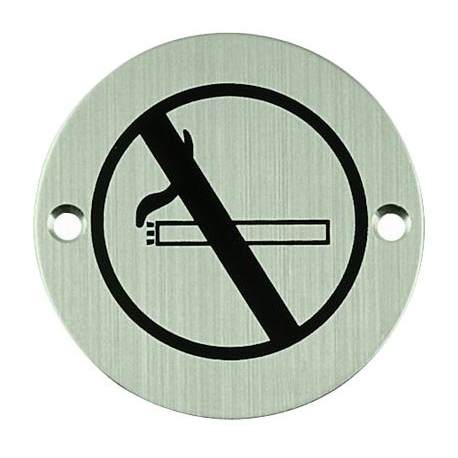 Nerezový piktogram okrúhly - zákaz fajčiť