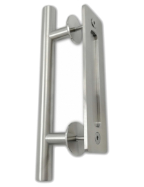 Mušľa s madlom na posuvné dvere RETRO nerez