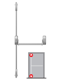 Panikové kovanie pre jednokrídlové dvere s 2-bodovým vertikálnym zaistením DORMAKABA PHA 2000