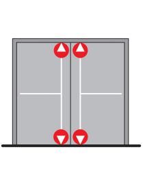 Panikové kovanie DORMA D2/2H-2D Štvorbodové vertikálne zaistenie (pre dvojkrídlové dvere)