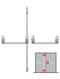 Panikové kovanie pre dvojkrídlové dvere s 3-bodovým zaistením DORMAKABA PHA 2000