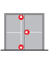 DORMA PHA 1102/1202 Trojbodové zaistenie pre dvojkrídlové dvere D2/1H-1D-1B