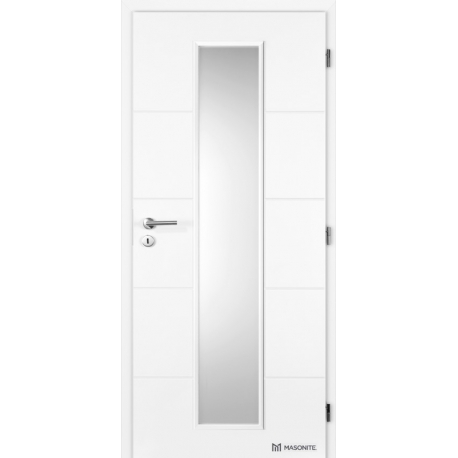 Jednokrídlové dvere Masonite - QUATRO LINEA - Biely rámček