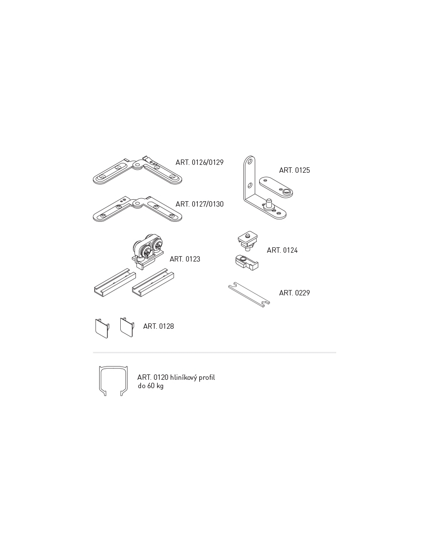 Kovanie na skladacie dvere SISCO SISTEM - FOLDING DOOR (SERIE 100)