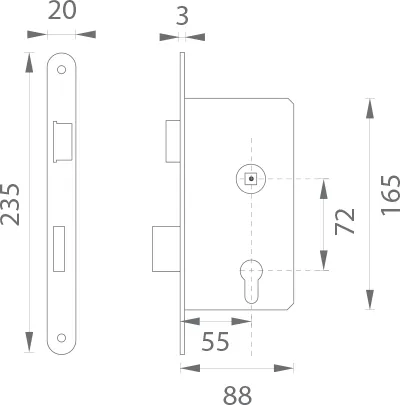 Mechanický panikový zámok DORMAKABA 182 - D